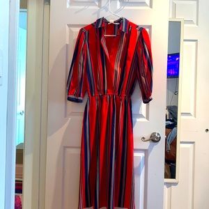 Vintage polyester dress from 70s/80s ❤️💙💚🤍